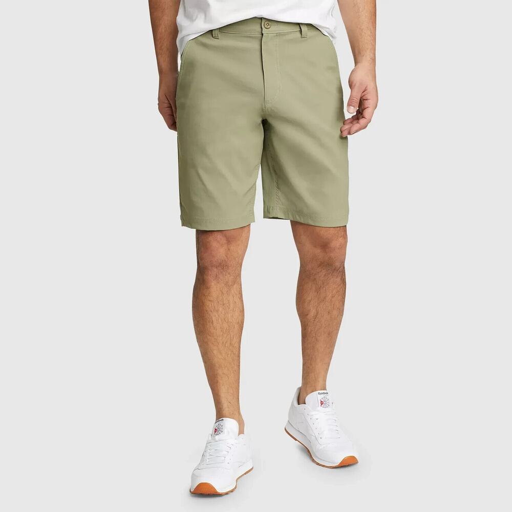 NWT Eddie Bauer Horizon Guide 10" Chino Shorts Stretch Eucalyptus Green Men's 42
